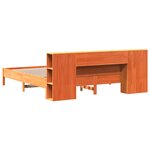 vidaXL Lit bibliothèque sans matelas cire marron 200x200 cm pin massif