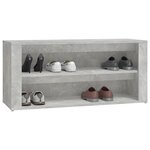 vidaXL Étagère à chaussures Gris béton 100x35x45 cm Bois d'ingénierie
