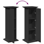 vidaXL Piédestal avec rangement noir 31x30x90 cm bois d'ingénierie