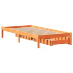 vidaXL Cadre de lit sans matelas cire marron 100x200cm bois pin massif