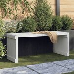 vidaXL Banc de jardin extensible blanc 212 5x40 5x45cm bois massif pin