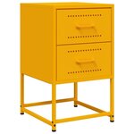vidaXL Tables de chevet 2 Pièces jaune moutarde 36x39x60 5 cm acier