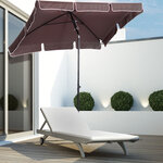 Parasol rectangulaire inclinable alu acier polyester haute densité diamètre 2 m chocolat