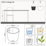 LECHUZA Jardinière suspendue NIDO Cottage 28 ALL-IN-ONE Moka