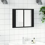 vidaXL Armoire de toilette avec miroir Chêne noir 60 x 12 x 45 cm