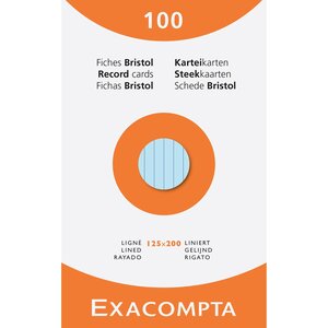 Etui De 100 Fiches - Bristol Ligné Perforé 125x200mm - Couleurs Assorties - X 12 - Exacompta