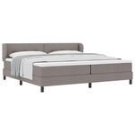 vidaXL Lit à ressorts avec matelas Taupe 200 x 200 cm tissu