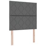 Headboard LED vidaXL Design en Blocs de Diamants Gris Foncé 90 cm Tissu