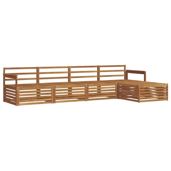 vidaXL Ensemble de canapés d'extérieur 5 Pièces Naturel