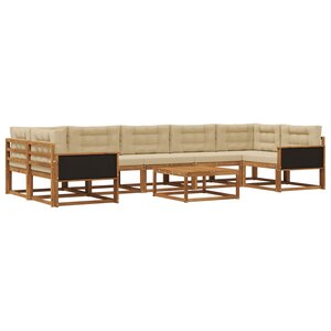 vidaXL Ensemble de canapés d'extérieur 8 Pièces Naturel et Beige