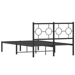 vidaXL Cadre de lit métal sans matelas avec tête de lit noir 120x200cm