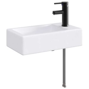 vidaXL Lavabo de salle de bains Noir Mat 45 5 x 25 5 x 13 cm métal