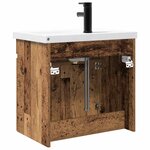 vidaXL Meuble de salle de bain avec robinet Bois ancien
