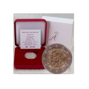 Pièce de monnaie 2 euro commémorative Monaco 2011 BU – Mariage princier