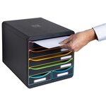 Module De Classement Big Box Maxi 6 Tiroirs Black Office - Noir/arlequin - Exacompta