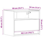 vidaXL Tables de chevet murales avec lumières LED 2 Pièces sonoma gris