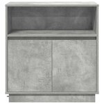 vidaXL Buffet LED Gris béton 71 x 34 5 x 75 cm Bois d'ingénierie