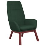 vidaXL Chaise de relaxation Vert foncé Tissu