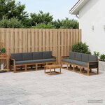 vidaXL Ensemble de canapés d'extérieur 7 Pièces Naturel et Anthracite