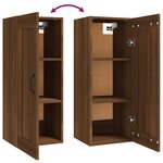 vidaXL Armoire suspendue Chêne marron 35x34x90 cm Bois d'ingénierie