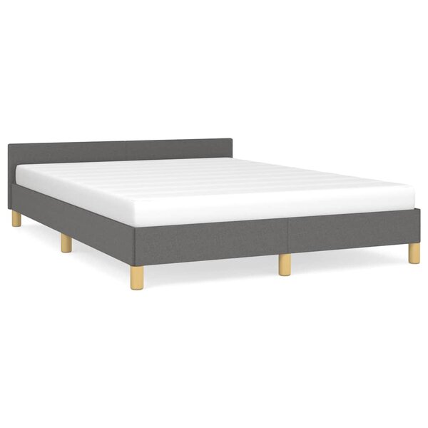 vidaXL Cadre de lit sans matelas gris foncé 140x190 cm tissu
