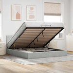 vidaXL Cadre de lit ottoman avec matelas gris clair 200x200 cm velours