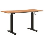 vidaXL Bureau Noir et Brun Clair 140 x 60 cm Bois de chêne massif