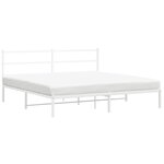vidaXL Cadre de lit métal avec tête de lit blanc 193x203 cm