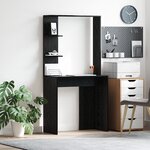 vidaXL Bureau d'ordinateur en chêne noir Chêne noir Bois massif  MDF