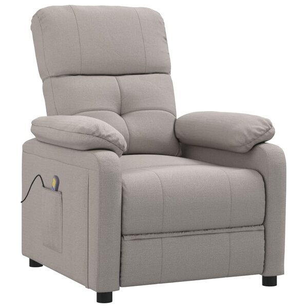 vidaXL Fauteuil de massage Taupe Tissu
