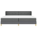 vidaXL Lit à ressorts avec matelas Gris foncé 200 x 200 cm tissu