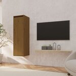 vidaXL Armoire murale Marron miel 30x30x100 cm Bois de pin massif