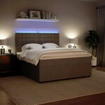 vidaXL Sommier à lattes de lit et matelas Gris clair 180x200cm Velours