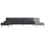 vidaXL Canapé-lit en forme de L noir 255x140x70 cm similicuir