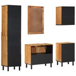 vidaXL Ensemble de mobilier de salle de bain avec tiroir 5 Pièces Marron