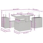 vidaXL Salon de jardin 5 Pièces avec coussins noir résine tressée