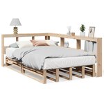 vidaXL Lit bibliothèque sans matelas 120x190 cm bois de pin massif