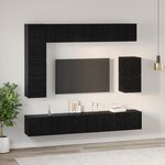 vidaXL Ensemble meuble TV avec étagère Autre avec stockage 8 Pièces Chêne noir