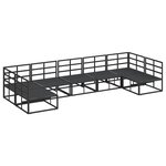 vidaXL Ensemble de canapé de jardin 7 Pièces Noir 353 x 141 5 x 71 cm