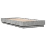 vidaXL Cadre de lit avec LED Gris béton 80 x 200 cm Bois d'ingénierie