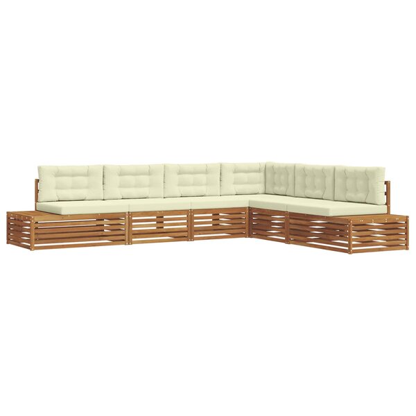 vidaXL 7 pc Ensemble de canapés d'extérieur Naturel et Crème
