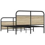 vidaXL Cadre de lit en métal sans matelas chêne sonoma 140x190 cm