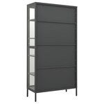 vidaXL Vitrine d'exposition Anthracite 90x40x180 cm Acier/verre trempé