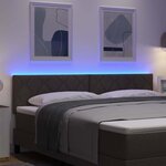 vidaXL Tête de lit avec des lumières à LED Marron 180 cm tissu