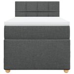 vidaXL Sommier à lattes de lit et matelas Gris foncé 90x190 cm Tissu