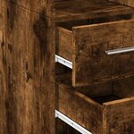 vidaXL Buffet haut chêne fumé 50x42 5x185 cm bois d'ingénierie