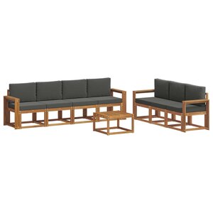 vidaXL Ensemble de canapés d'extérieur 8 Pièces Naturel et Anthracite