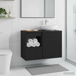 vidaXL Armoire de salle de bain Noir 30 x 41 x 50 cm Bois d'ingénierie