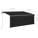 vidaXL Auvent rétractable automatique avec store 3 5x2 5 m Anthracite