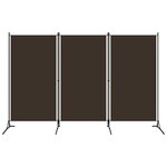 vidaXL Cloison de séparation 3 panneaux Marron 260x180 cm